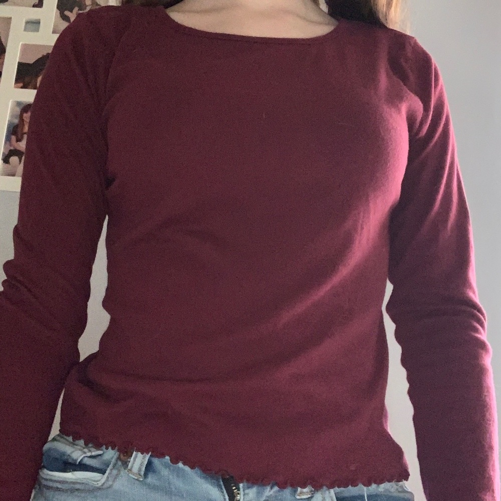 maroon long sleeve